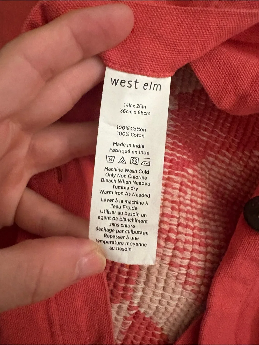 West Elm Pink & Coral Chevron Knit Throw